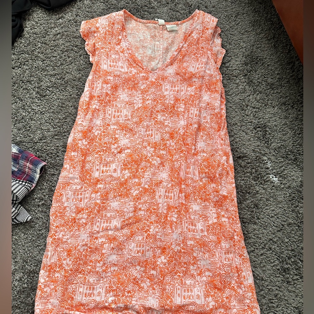 Cynthia Rowley Orange and White Dress